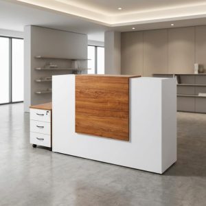 1800mm modern office reception desk with raised counter