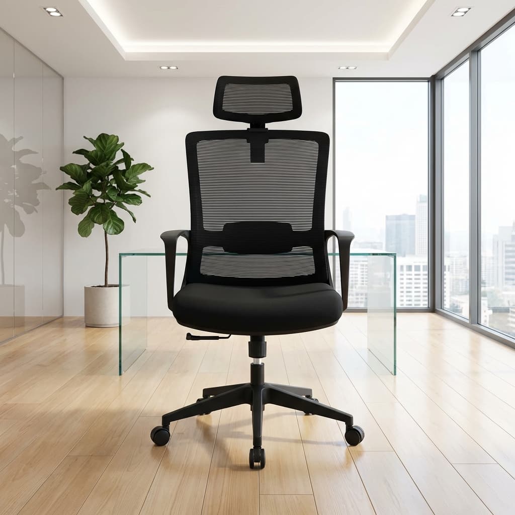 ErgoMesh high back black ergonomic office chair
