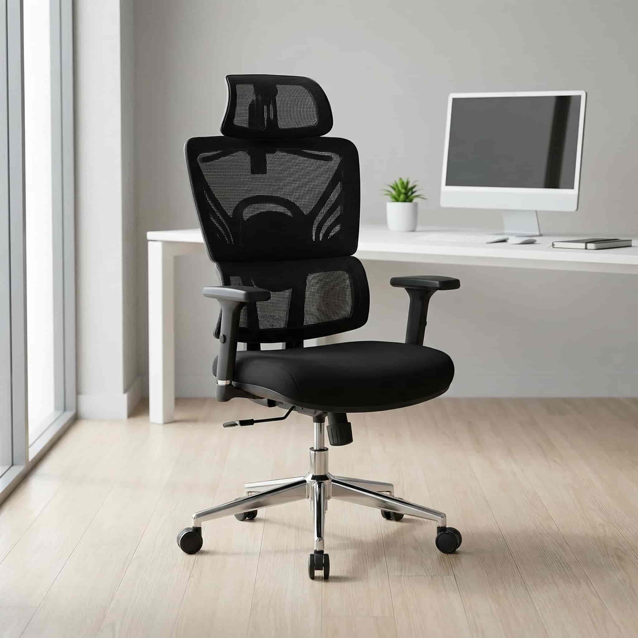Comfy high back ergonomic office chair with adjustable lumbar support