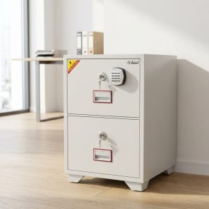 two-drawer diplomat safe with lockable drawers