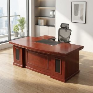2.2 meter executive office desk with side extension and mobile drawers