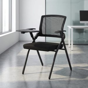 foldable training chair with writing pad and mesh back