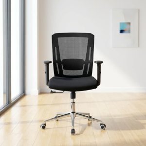 mid back mesh office chair with lumbar support for workstation