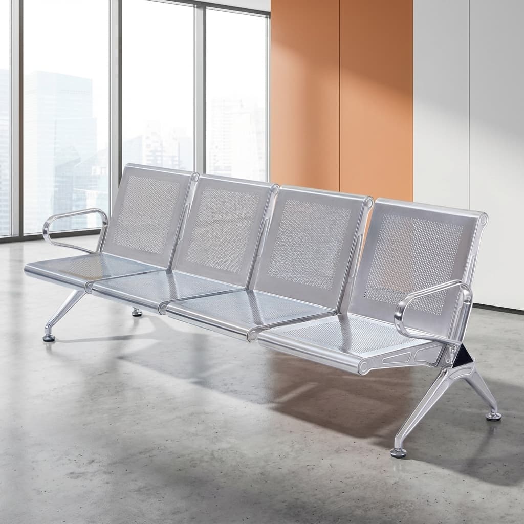 4 seater link chair metal waiting bench for office reception