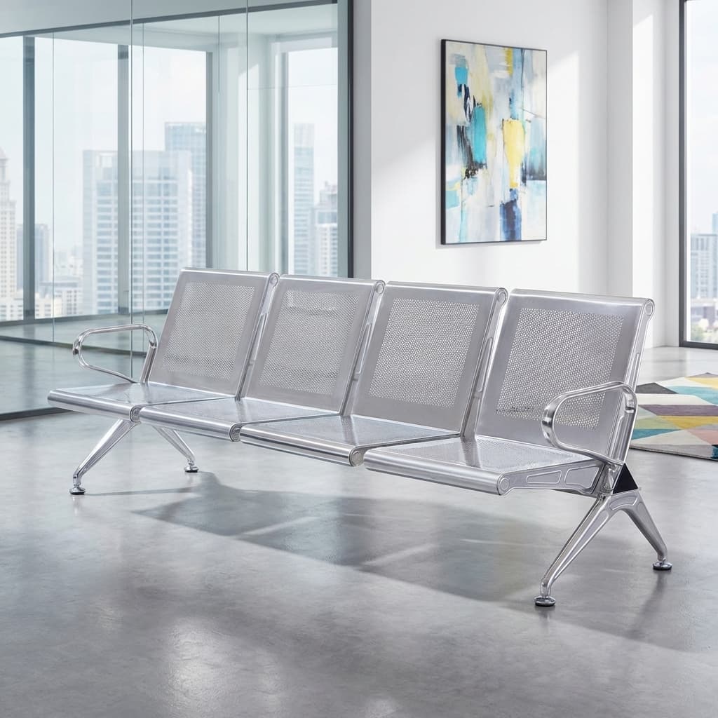 4 seater link chair metal waiting bench for office reception