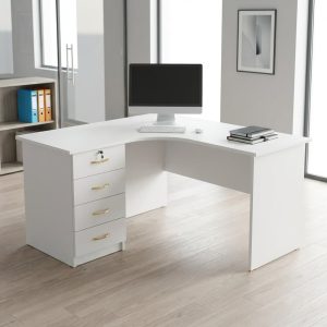L-shaped office desk with drawers 1400x1200 mm