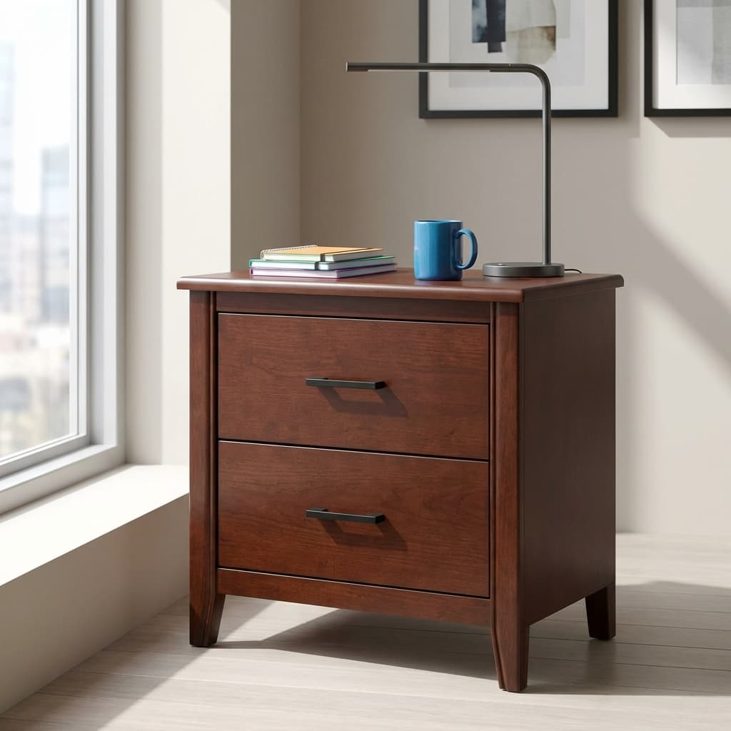 modern 2 drawer bedside table for bedroom