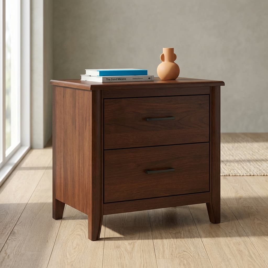 modern 2 drawer bedside table for bedroom