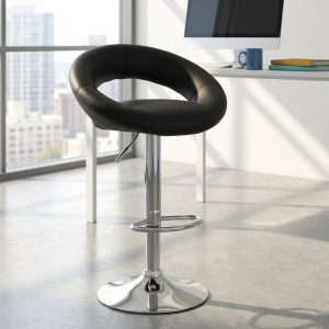 swivel height adjustable bar stool with padded seat