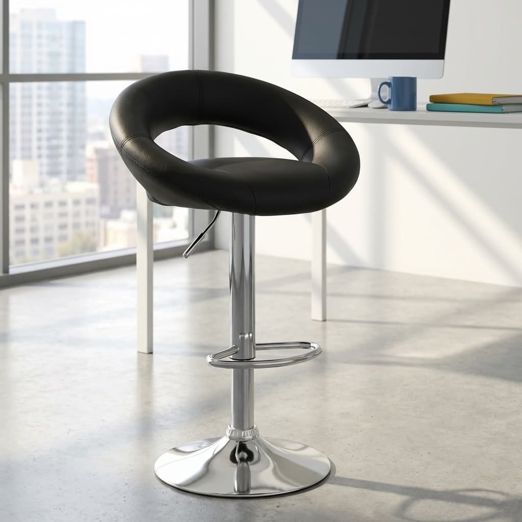 swivel height adjustable bar stool with padded seat