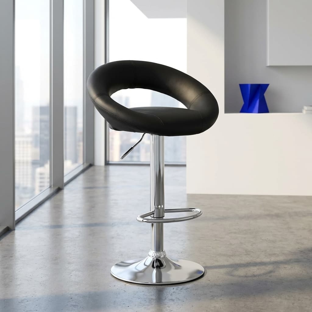 swivel height adjustable bar stool with padded seat