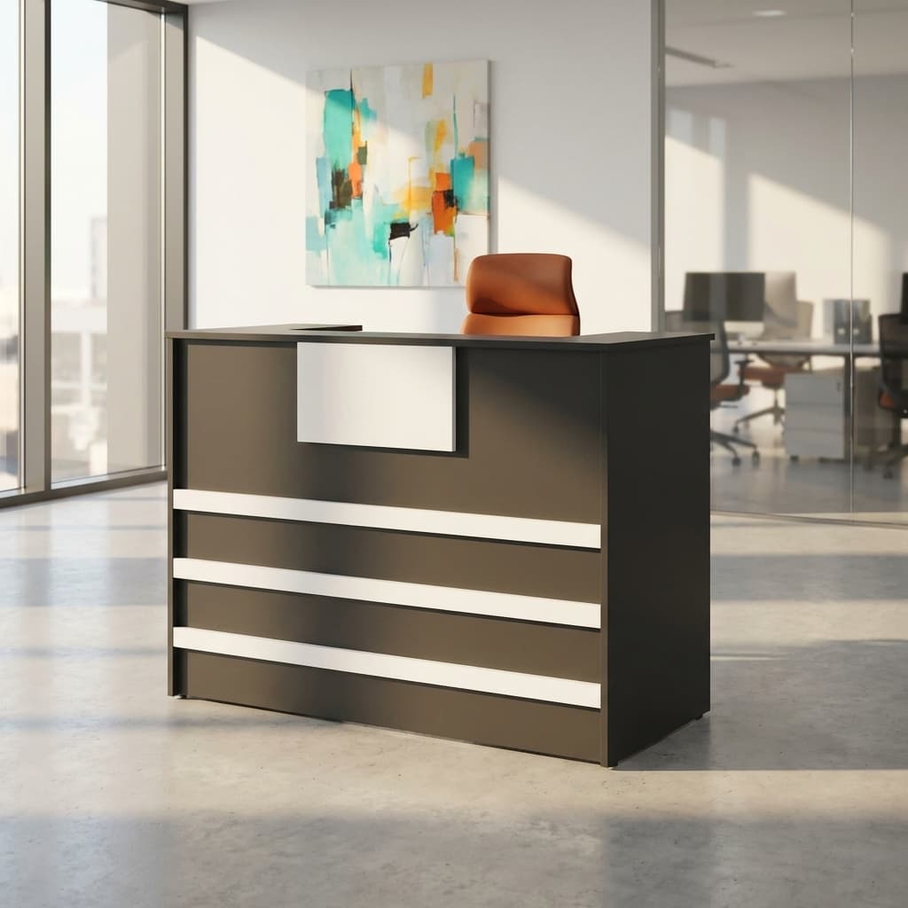 1.2m modern office reception desk with front panel