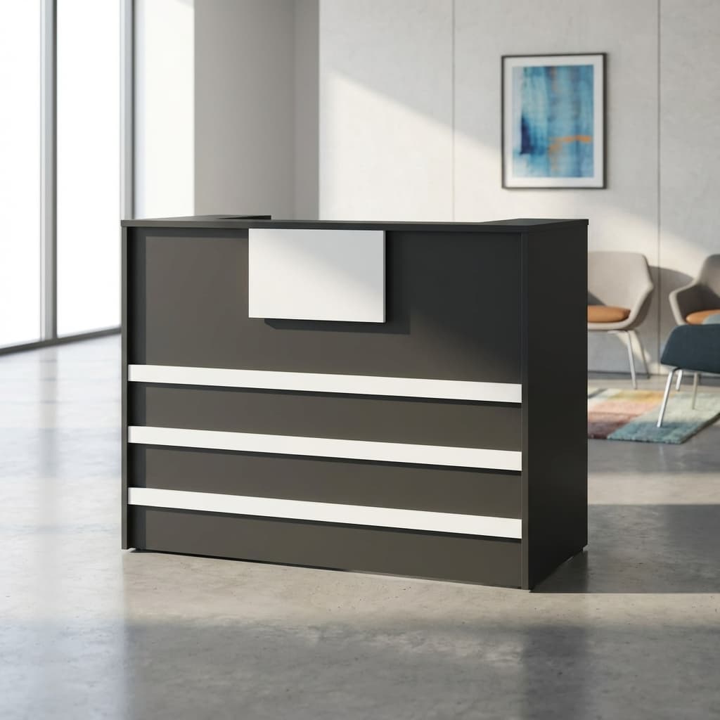 1.2m modern office reception desk with front panel