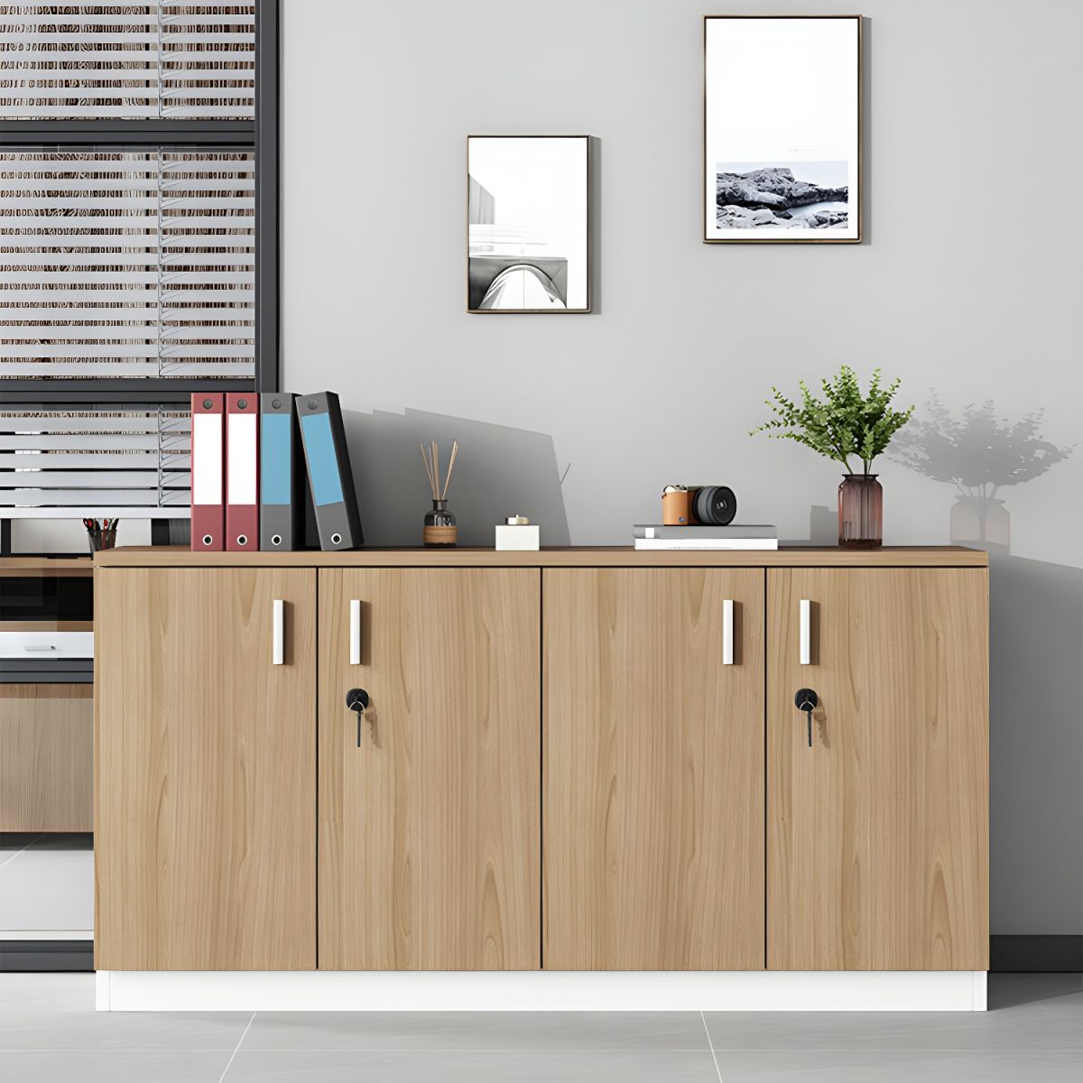 custom made 4 door office credenza cabinet made of mdf