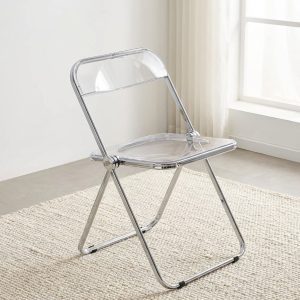 transparent acrylic folding chair with metal frame