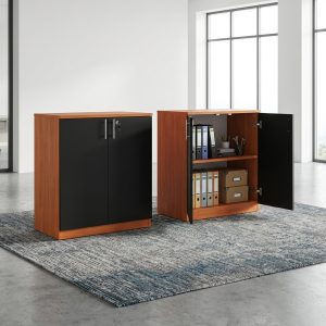office storage credenza cabinet with lockable doors and shelves