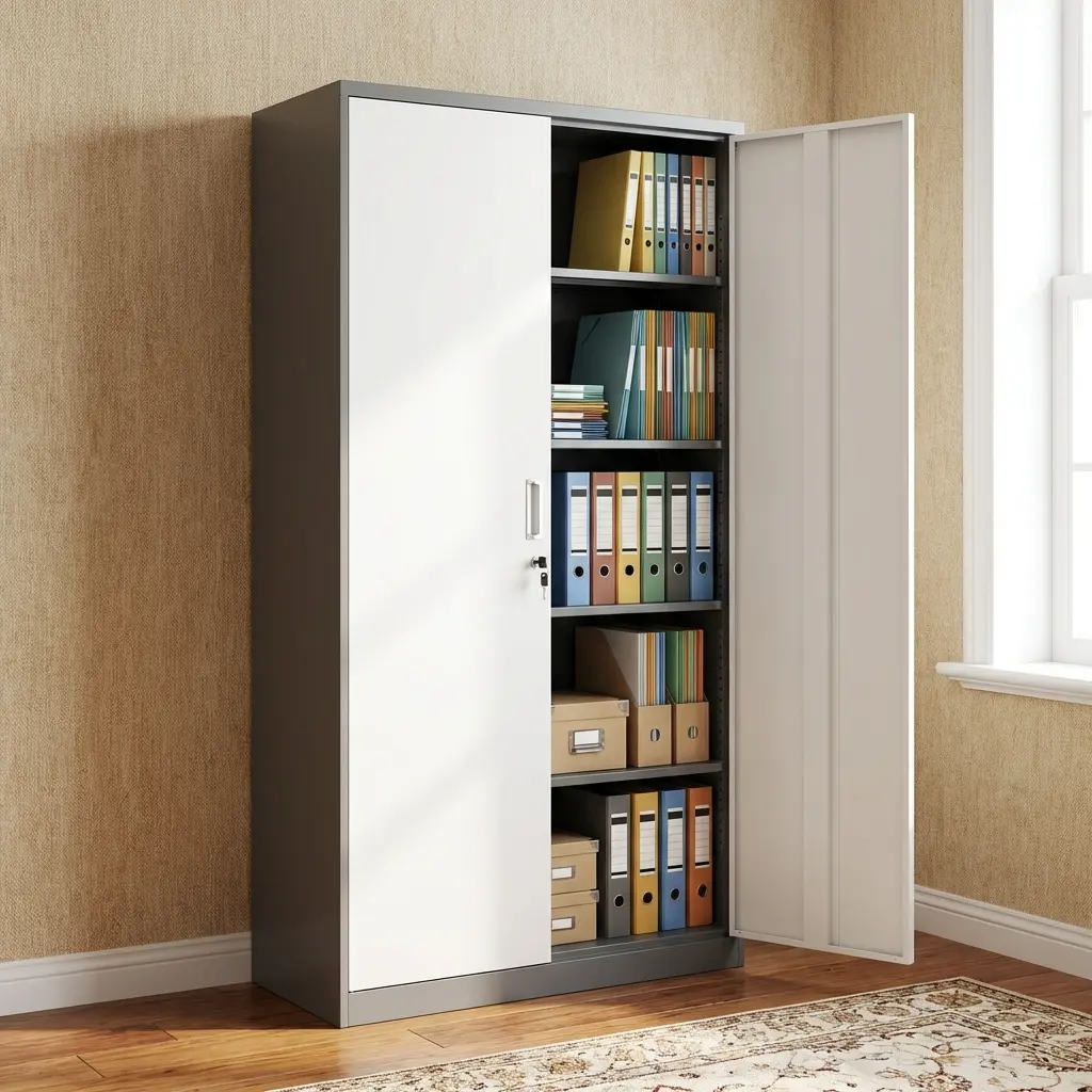 Metal Storage Cabinet With 2 Doors for secure office file and document storage
