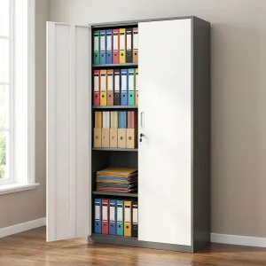 Metal Storage Cabinet With 2 Doors for secure office file and document storage