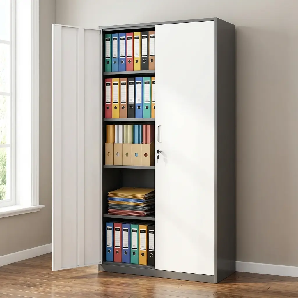 Metal Storage Cabinet With 2 Doors for secure office file and document storage