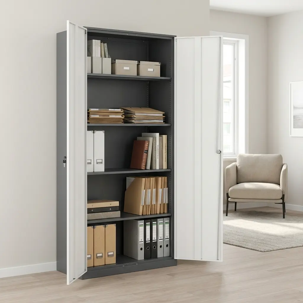 Metal Storage Cabinet With 2 Doors for secure office file and document storage