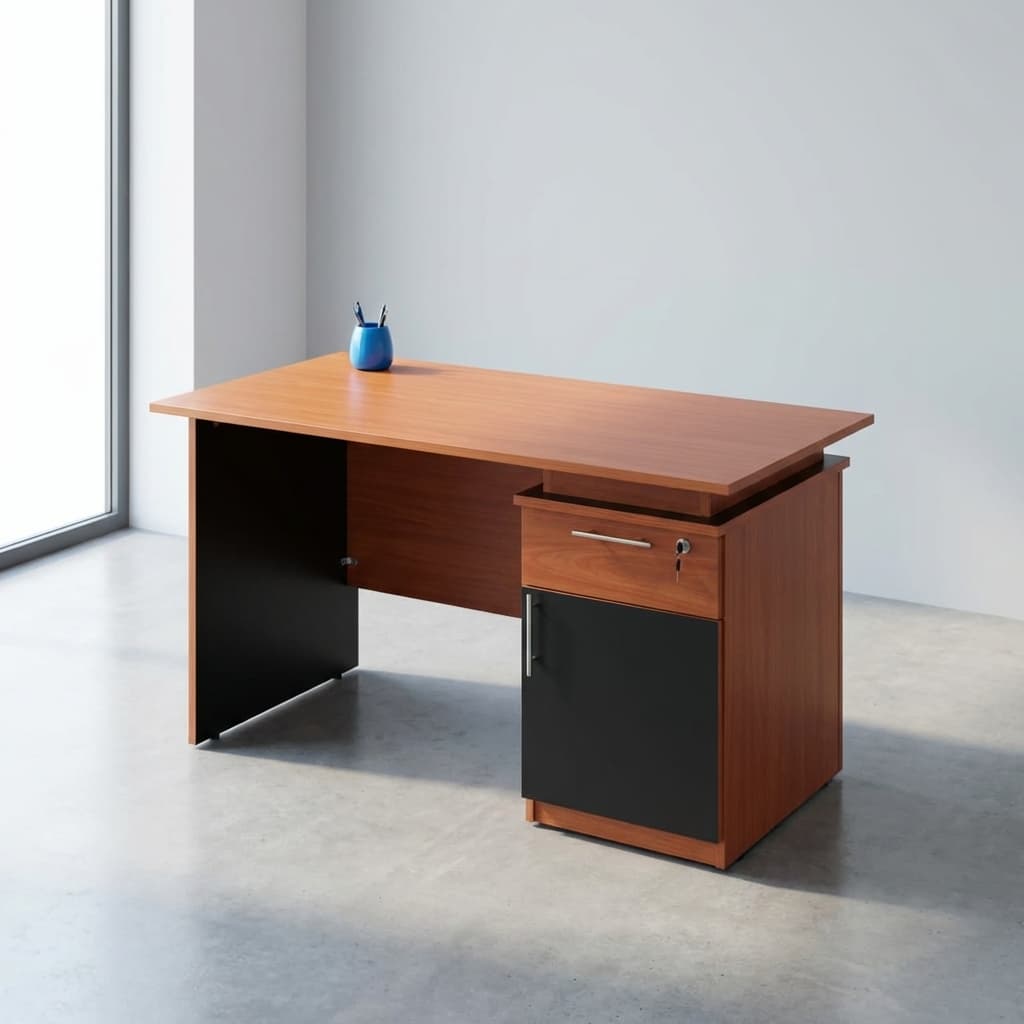 1.2m office desk with pedestal storage made from mdf