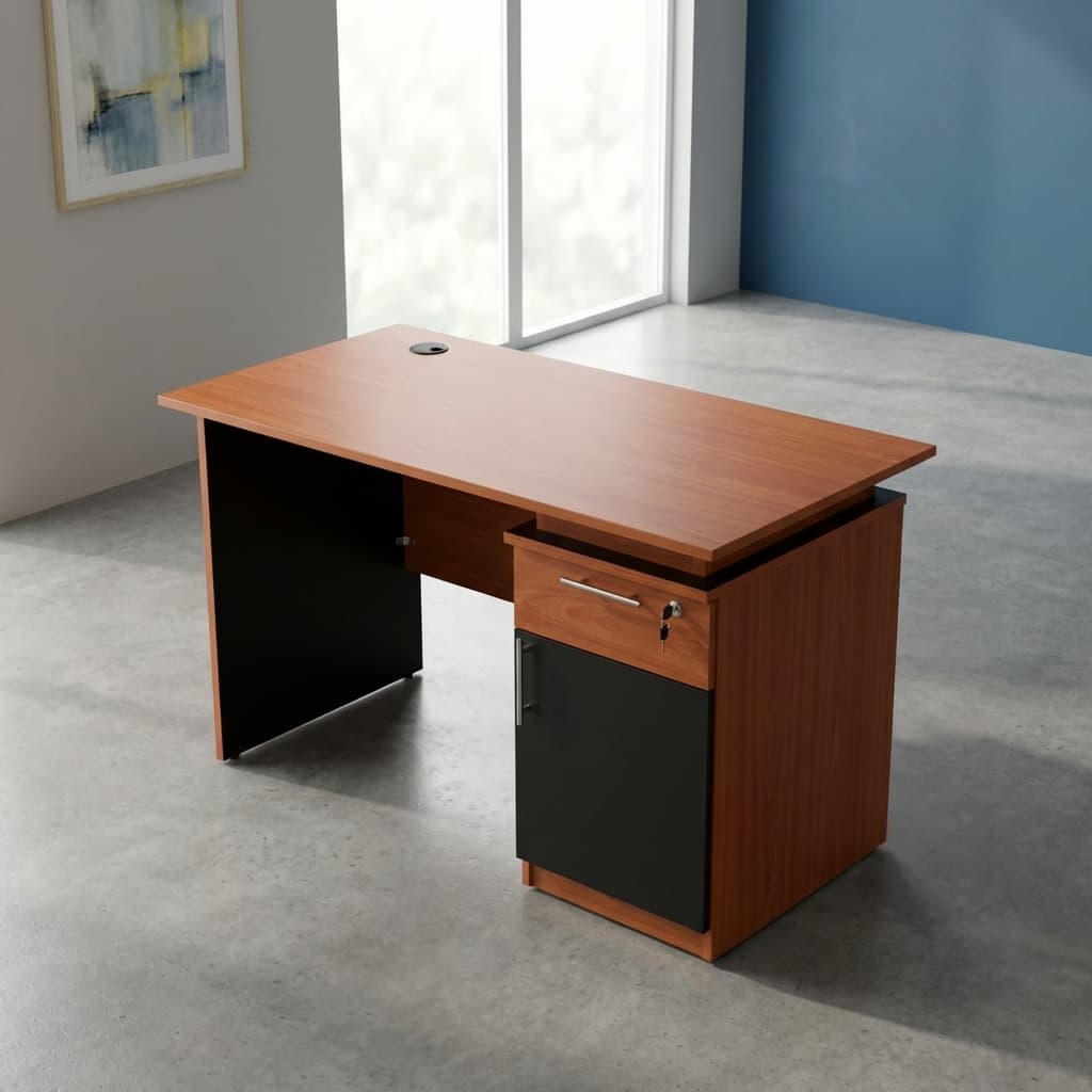 1.2m office desk with pedestal storage made from mdf