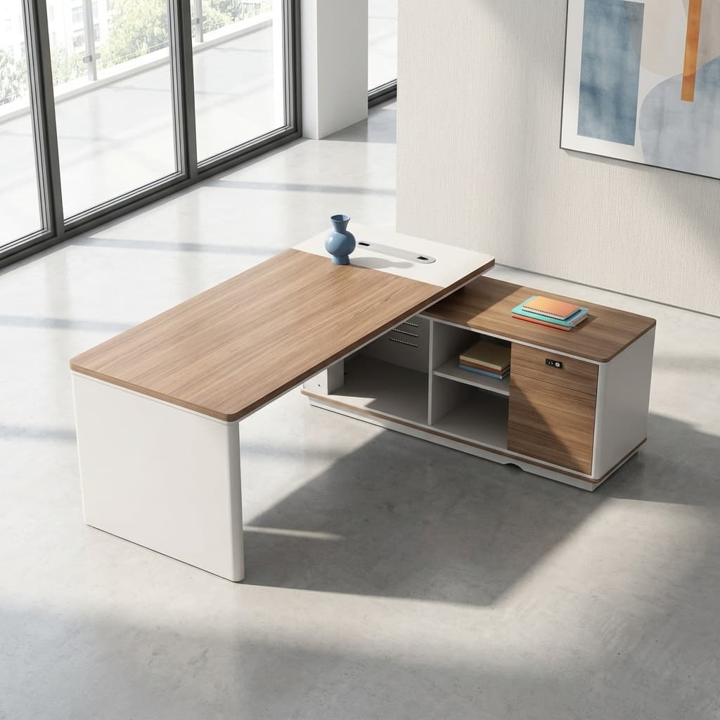 executive office corner desk with storage