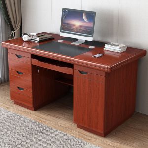 1.2M Mahogany Veneer Office Desk with storage drawers