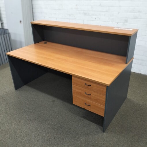 Cherry Reception Desk 1.6 meter MDF reception counter with storage drawers