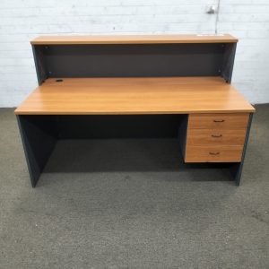 Cherry Reception Desk 1.6 meter MDF reception counter with storage drawers