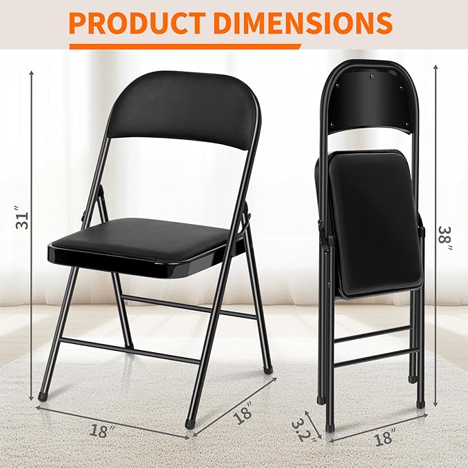 Padded Steel Folding Chair with cushioned seat and durable steel frame