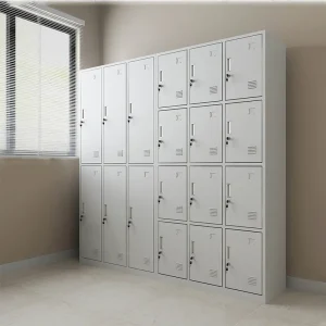 SecurePro Steel Locker Cabinet with multiple lockable storage compartments