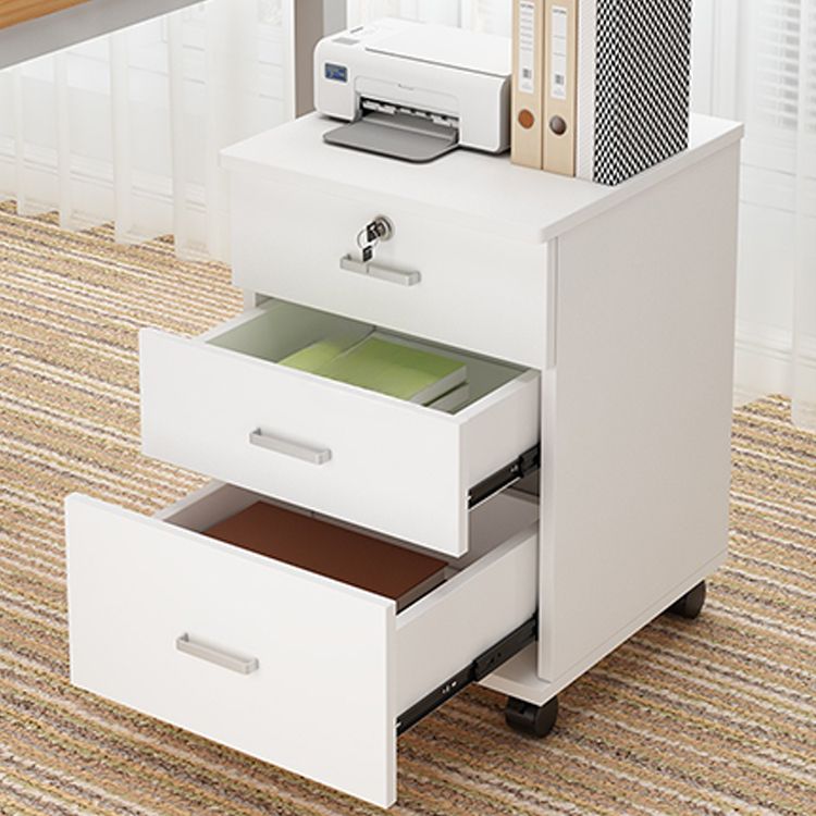 3 Drawer Mobile Pedestal Cabinet with lockable office storage drawers