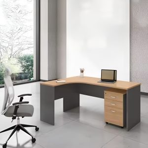 Executive Corner Office Desk with L-shaped design and storage drawers