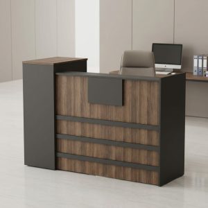 1800mm wooden reception desk with counter and lockable drawer