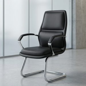 Amy executive visitor seat with chrome sled base
