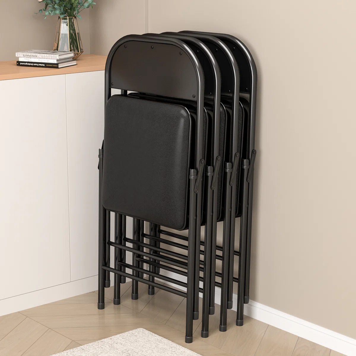 Padded Steel Folding Chair with cushioned seat and durable steel frame