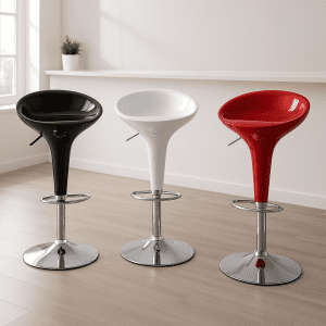 Modern Swivel Counter Chair with chrome base and adjustable seating