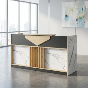 2m modern reception desk with counter and storage
