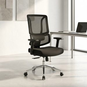 Mid back orthopedic office chair with mesh back