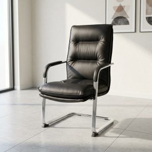 Executive cantilever visitor chair with chrome frame and padded seat