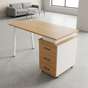 1400mm modern office desk with fixed pedestal drawers