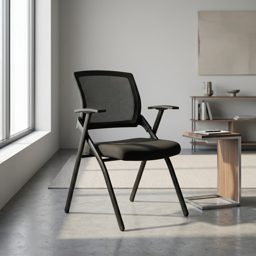 Foldable library chair designed for study and educational spaces