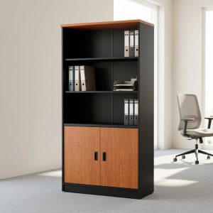 Executive Storage Bookshelf with open shelves and cabinet storage