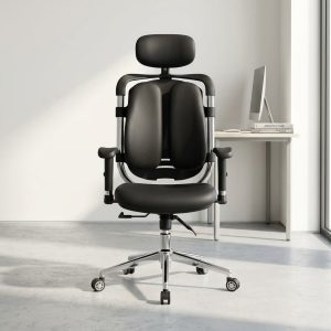 Ergonomic Dual-Back Mesh Chair with adjustable headrest and lumbar support