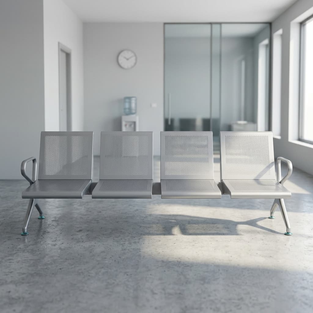 4-Link Heavy Duty Unpadded Bench with perforated metal seating