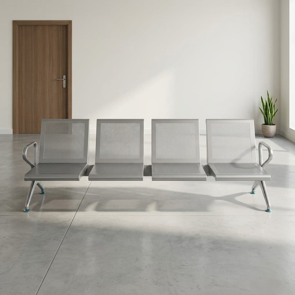 4-Link Heavy Duty Unpadded Bench with perforated metal seating