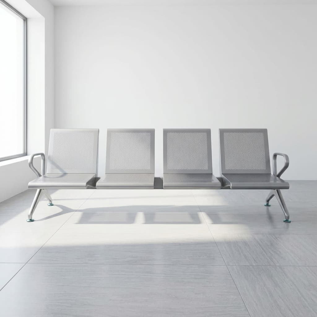 4-Link Heavy Duty Unpadded Bench with perforated metal seating