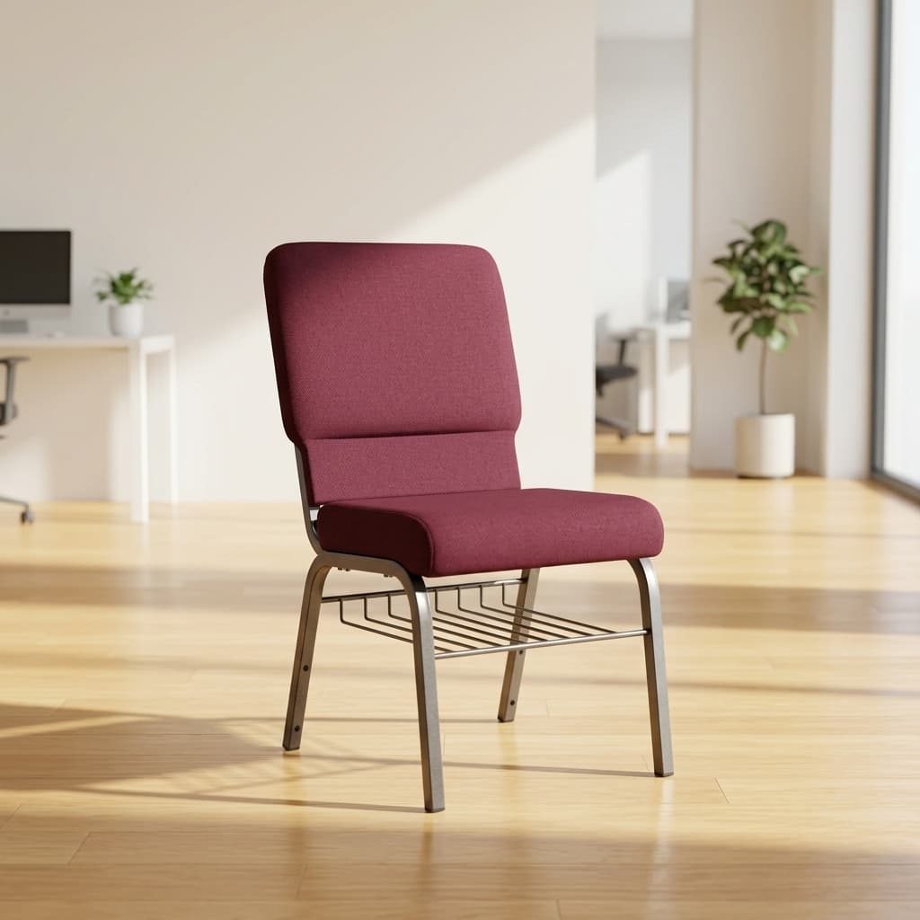 Fabric Stackable Church Chair with padded seating and durable frame