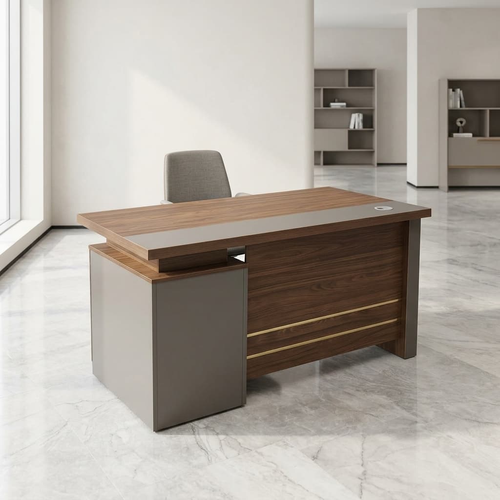 1200mm executive office desk with built-in storage drawers and cable management
